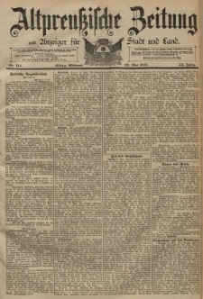 Altpreussische Zeitung, Nr. 114 Mittwoch 20 Mai 1891, 43. Jahrgang