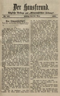 Altpreussische Zeitung, Nr. 118 Sonntag 24 Mai 1891, 43. Jahrgang