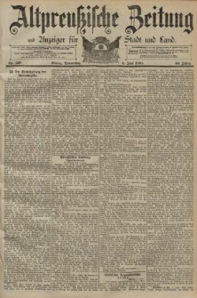 Altpreussische Zeitung, Nr. 127 Donnerstag 4 Juni 1891, 43. Jahrgang