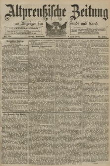 Altpreussische Zeitung, Nr. 129 Sonnabend 6 Juni 1891, 43. Jahrgang