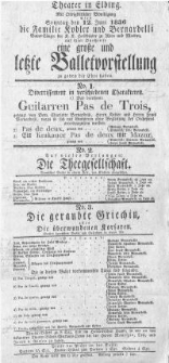 Guitarren Pas de Trois. Die Theegesellschaft. Die geraubte Griechin, oder Die überwundenen Korsaren - Kobler und Bernardelli [Familie]
