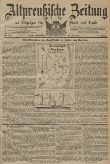 Altpreussische Zeitung, Nr. 139 Donnerstag 18 Juni 1891, 43. Jahrgang