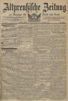 Altpreussische Zeitung, Nr. 140 Freitag 19 Juni 1891, 43. Jahrgang