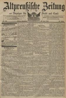 Altpreussische Zeitung, Nr. 141 Sonnabend 20 Juni 1891, 43. Jahrgang