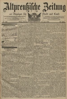 Altpreussische Zeitung, Nr. 142 Sonntag 21 Juni 1891, 43. Jahrgang