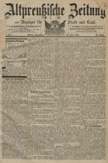 Altpreussische Zeitung, Nr. 145 Donnerstag 25 Juni 1891, 43. Jahrgang