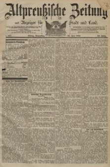 Altpreussische Zeitung, Nr. 145 Donnerstag 25 Juni 1891, 43. Jahrgang