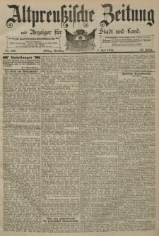 Altpreussische Zeitung, Nr. 155 Dienstag 7 Juli 1891, 43. Jahrgang