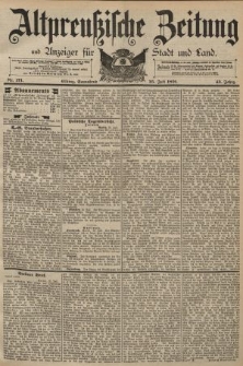 Altpreussische Zeitung, Nr. 171 Sonnabend 25 Juli 1891, 43. Jahrgang