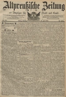 Altpreussische Zeitung, Nr. 172 Sonntag 26 Juli 1891, 43. Jahrgang