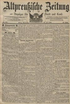 Altpreussische Zeitung, Nr. 175 Donnerstag 30 Juli 1891, 43. Jahrgang