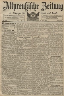 Altpreussische Zeitung, Nr. 175 Donnerstag 30 Juli 1891, 43. Jahrgang