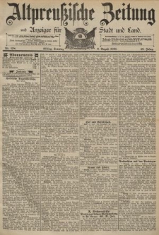Altpreussische Zeitung, Nr. 178 Sonntag 2 August 1891, 43. Jahrgang
