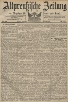 Altpreussische Zeitung, Nr. 183 Sonnabend 8 August 1891, 43. Jahrgang