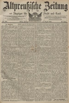 Altpreussische Zeitung, Nr. 188 Freitag 14 August 1891, 43. Jahrgang