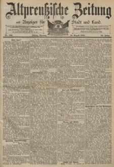 Altpreussische Zeitung, Nr. 190 Sonntag 16 August 1891, 43. Jahrgang