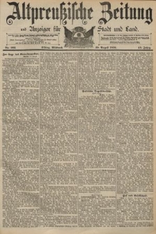 Altpreussische Zeitung, Nr. 192 Mittwoch 19 August 1891, 43. Jahrgang