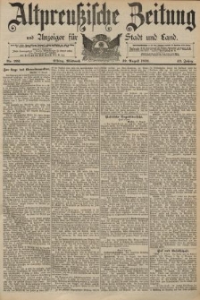Altpreussische Zeitung, Nr. 192 Mittwoch 19 August 1891, 43. Jahrgang