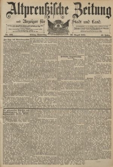 Altpreussische Zeitung, Nr. 193 Donnerstag 20 August 1891, 43. Jahrgang