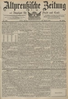 Altpreussische Zeitung, Nr. 194 Freitag 21 August 1891, 43. Jahrgang