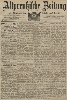 Altpreussische Zeitung, Nr. 198 Mittwoch 26 August 1891, 43. Jahrgang