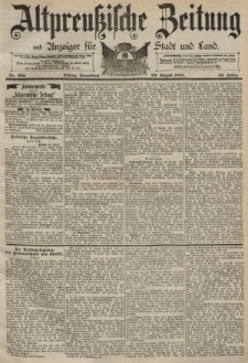 Altpreussische Zeitung, Nr. 201 Sonnabend 29 August 1891, 43. Jahrgang