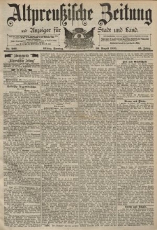 Altpreussische Zeitung, Nr. 202 Sonntag 30 August 1891, 43. Jahrgang