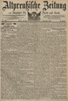 Altpreussische Zeitung, Nr. 203 Dienstag 1 September 1891, 43. Jahrgang