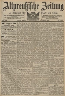 Altpreussische Zeitung, Nr. 204 Mittwoch 2 September 1891, 43. Jahrgang