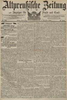 Altpreussische Zeitung, Nr. 205 Donnerstag 3 September 1891, 43. Jahrgang