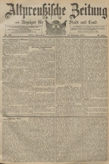 Altpreussische Zeitung, Nr. 213 Sonnabend 12 September 1891, 43. Jahrgan