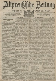 Altpreussische Zeitung, Nr. 218 Freitag 18 September 1891, 43. Jahrgang
