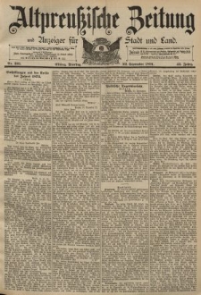 Altpreussische Zeitung, Nr. 221 Dienstag 22 September 1891, 43. Jahrgang