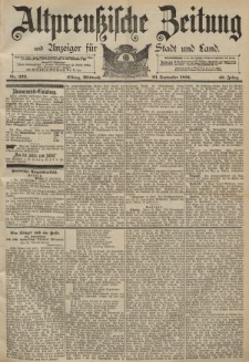 Altpreussische Zeitung, Nr. 222 Mittwoch 23 September 1891, 43. Jahrgang