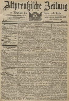 Altpreussische Zeitung, Nr. 225 Sonnabend 26 September 1891, 43. Jahrgang