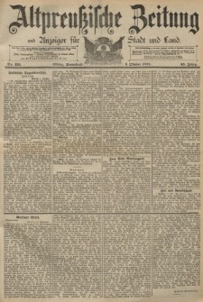 Altpreussische Zeitung, Nr. 231 Sonnabend 3 Oktober 1891, 43. Jahrgang