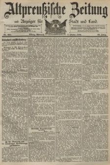 Altpreussische Zeitung, Nr. 234 Mittwoch 7 Oktober 1891, 43. Jahrgang