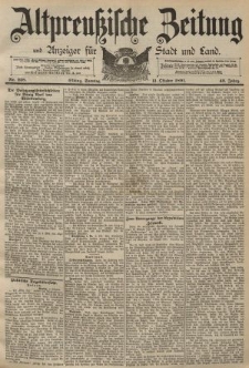 Altpreussische Zeitung, Nr. 238 Sonntag 11 Oktober 1891, 43. Jahrgang