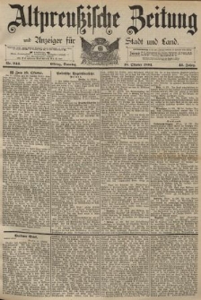 Altpreussische Zeitung, Nr. 244 Sonntag 18 Oktober 1891, 43. Jahrgang