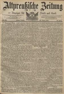 Altpreussische Zeitung, Nr. 245 Dienstag 20 Oktober 1891, 43. Jahrgang