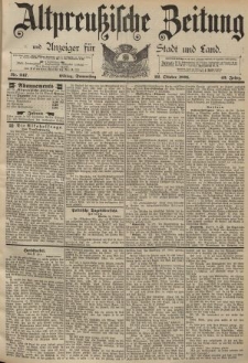 Altpreussische Zeitung, Nr. 247 Donnerstag 22 Oktober 1891, 43. Jahrgang
