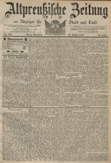 Altpreussische Zeitung, Nr. 249 Sonnabend 24 Oktober 1891, 43. Jahrgang