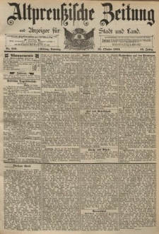 Altpreussische Zeitung, Nr. 250 Sonntag 25 Oktober 1891, 43. Jahrgang