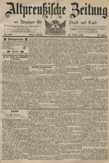 Altpreussische Zeitung, Nr. 254 Freitag 30 Oktober 1891, 43. Jahrgang