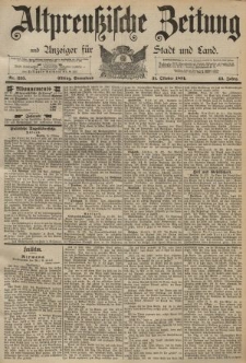 Altpreussische Zeitung, Nr. 255 Sonnabend 31 Oktober 1891, 43. Jahrgang