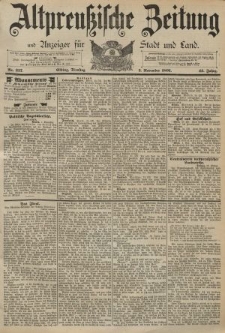 Altpreussische Zeitung, Nr. 257 Dienstag 3 November 1891, 43. Jahrgang