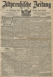 Altpreussische Zeitung, Nr. 258 Mittwoch 4 November 1891, 43. Jahrgang