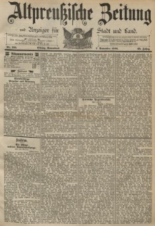 Altpreussische Zeitung, Nr. 261 Sonnabend 7 November 1891, 43. Jahrgang