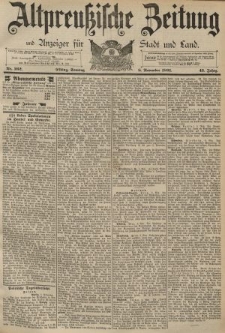 Altpreussische Zeitung, Nr. 262 Sonntag 8 November 1891, 43. Jahrgang
