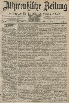 Altpreussische Zeitung, Nr. 264 Mittwoch 11 November 1891, 43. Jahrgang